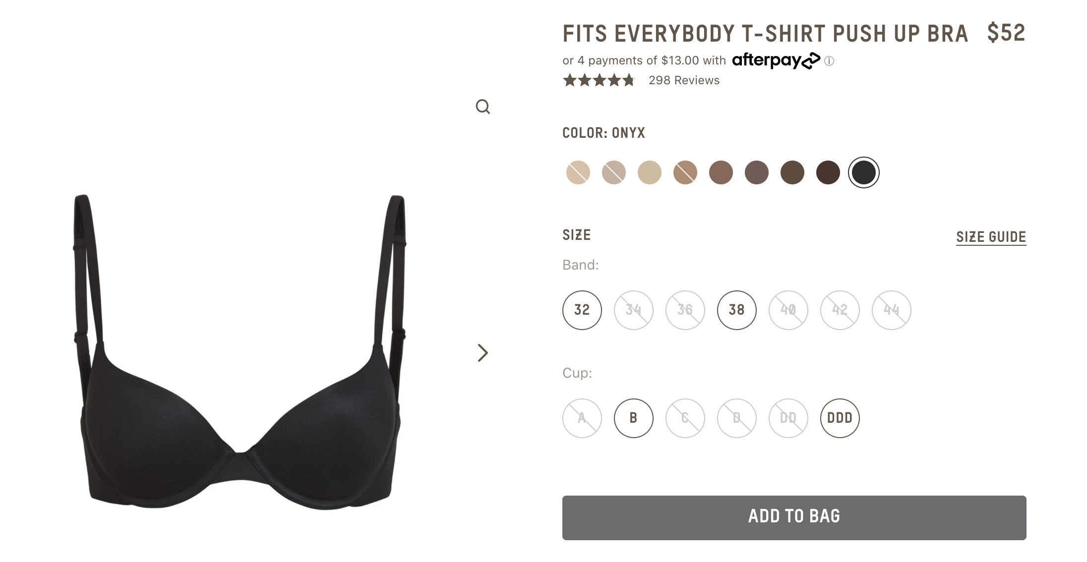 FITS EVERYBODY T-SHIRT PUSH UP BRA