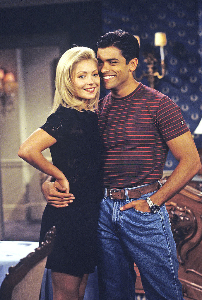 shot from the 90s with Mark&#x27;s arm around Kelly for a pose