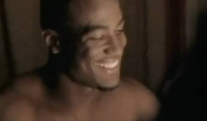 Taye shirtless in the music video