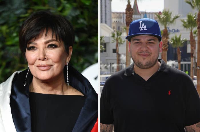 Kris Jenner poses at The Fashion Awards in 2021, Rob Kardashian smiles at the Sky Beach Club on May 28, 2016