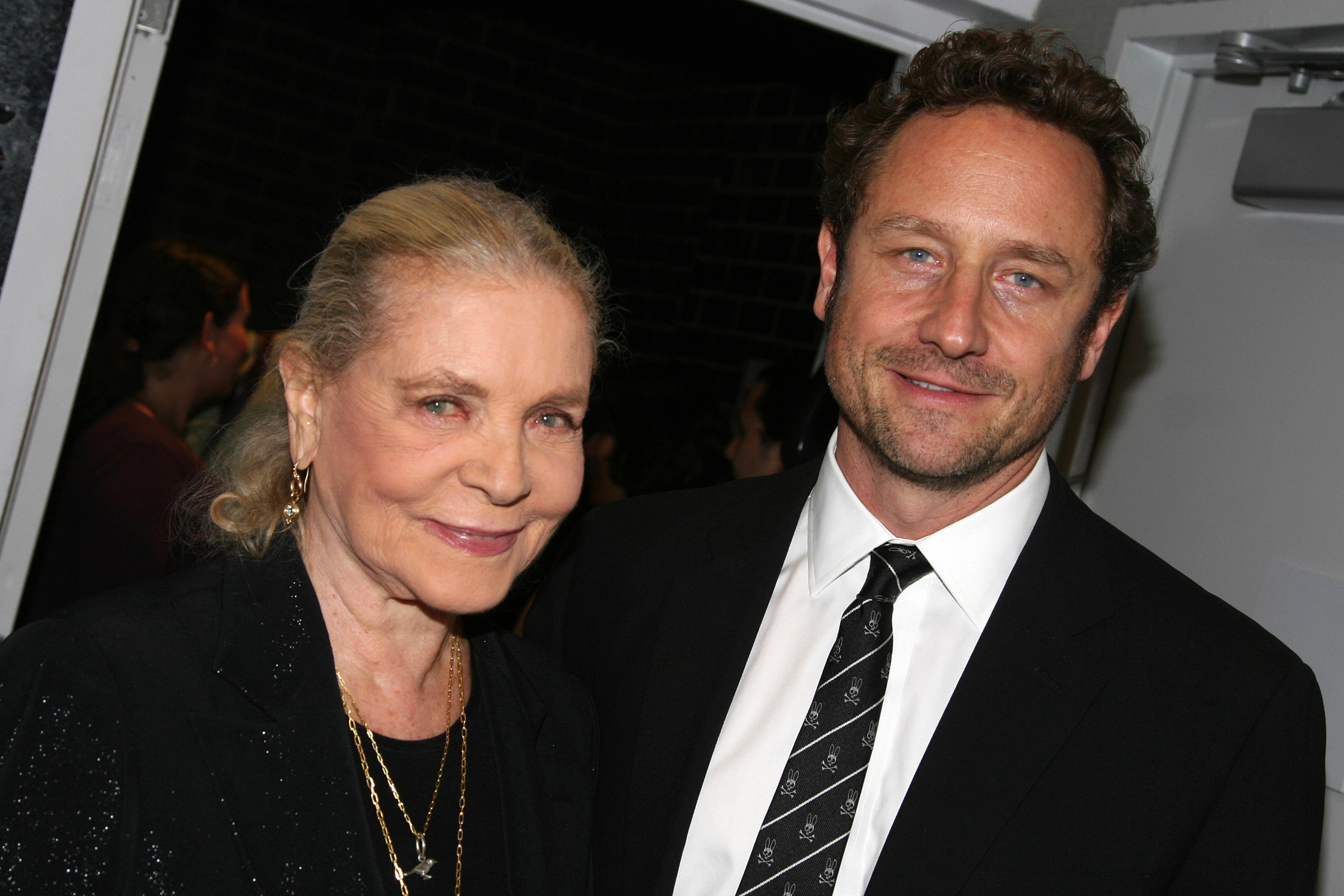 Lauren Bacall and Sam Robards attend a party for The Roundabout Theater Company&#x27;s &quot;The Overwhelming&quot; on October 23, 2007