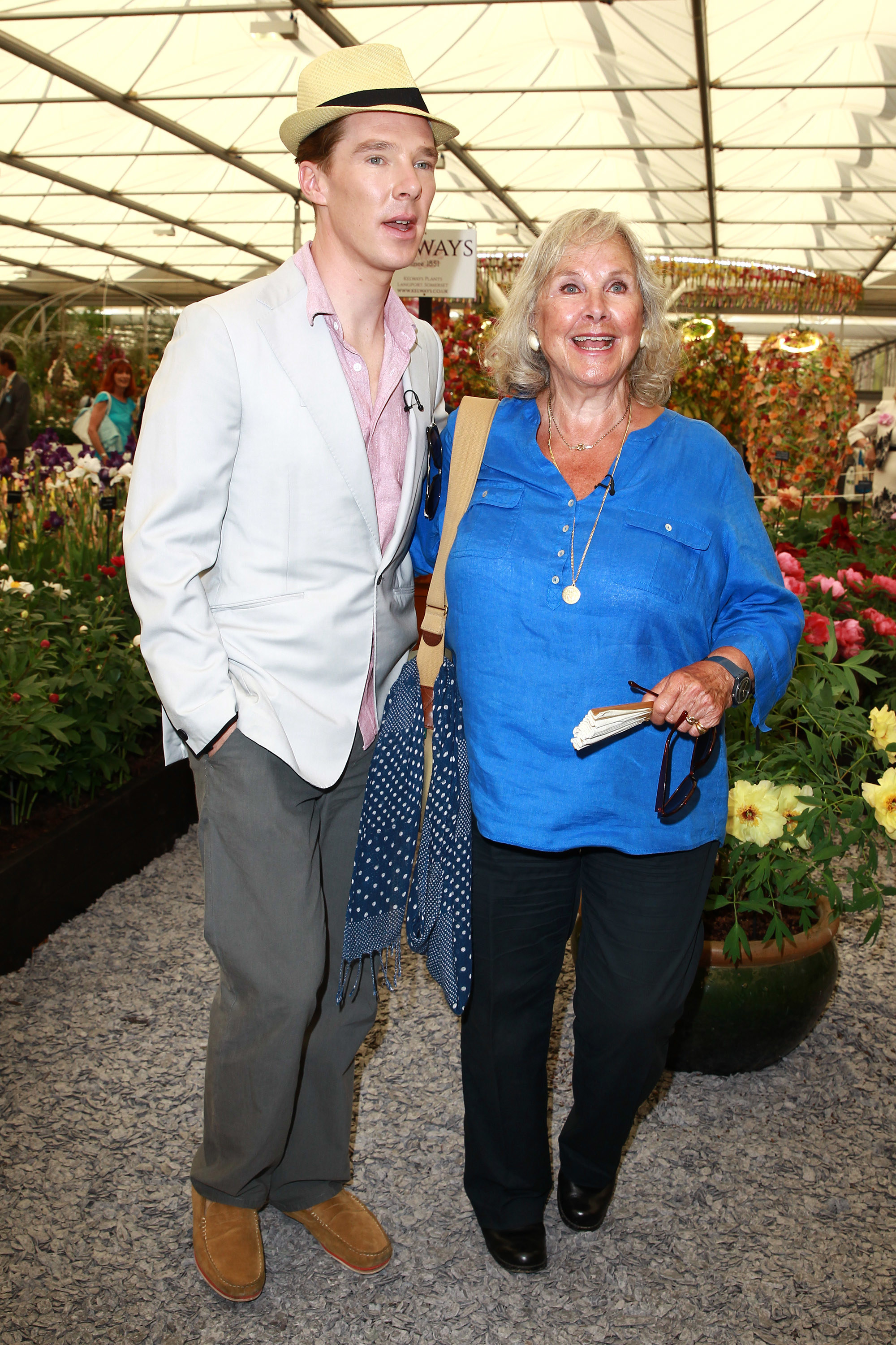 Benedict Cumberbatch and mother Wanda Ventham are photographed at The Chelsea Flower Show preview on May 19, 2014