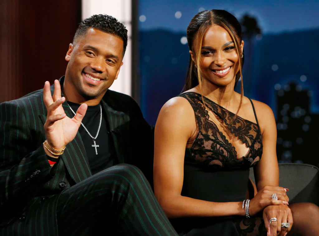 Russell and Ciara smiling happily together