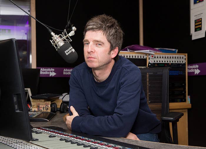 Noel Gallagher recording in studio