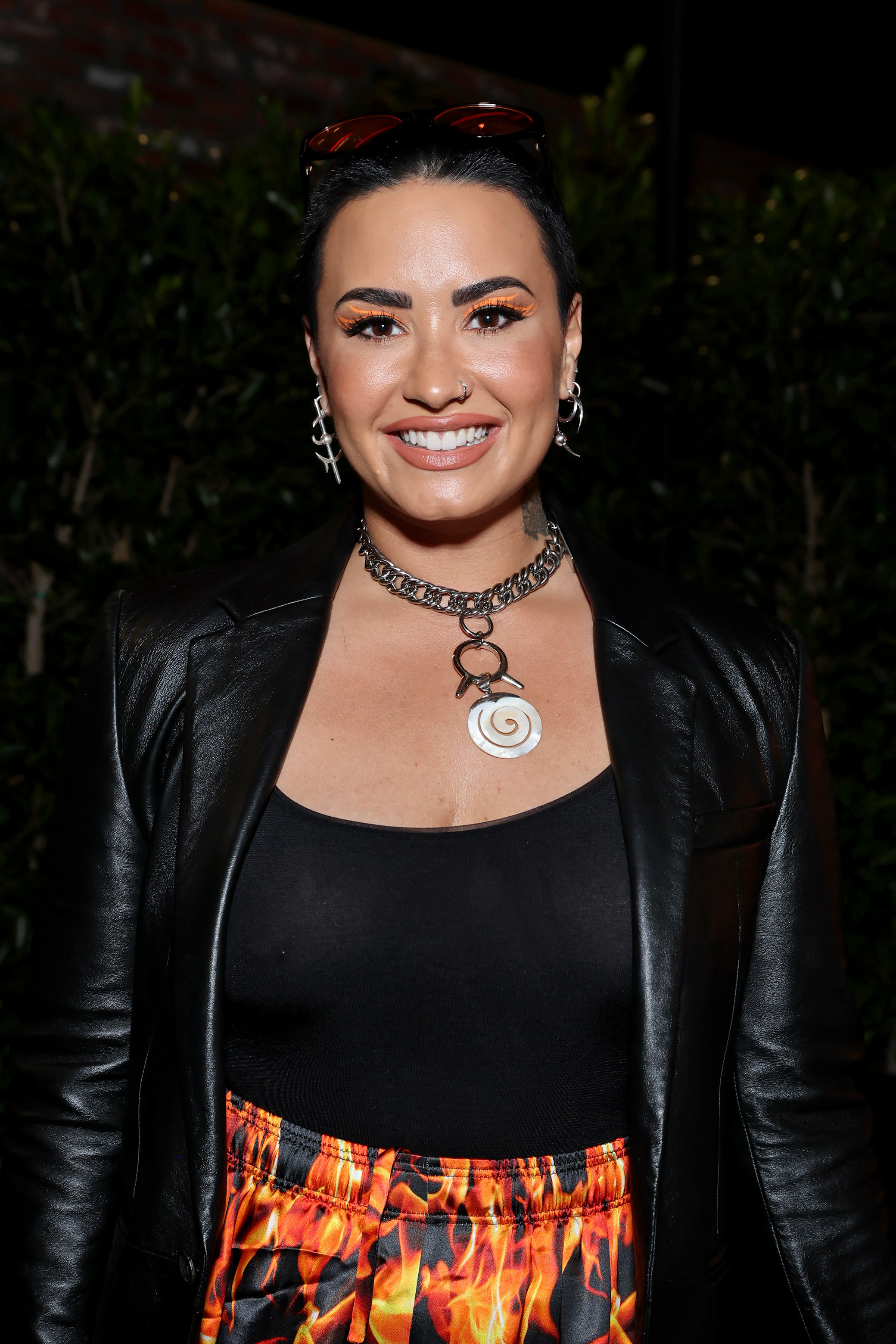 Lovato smiling