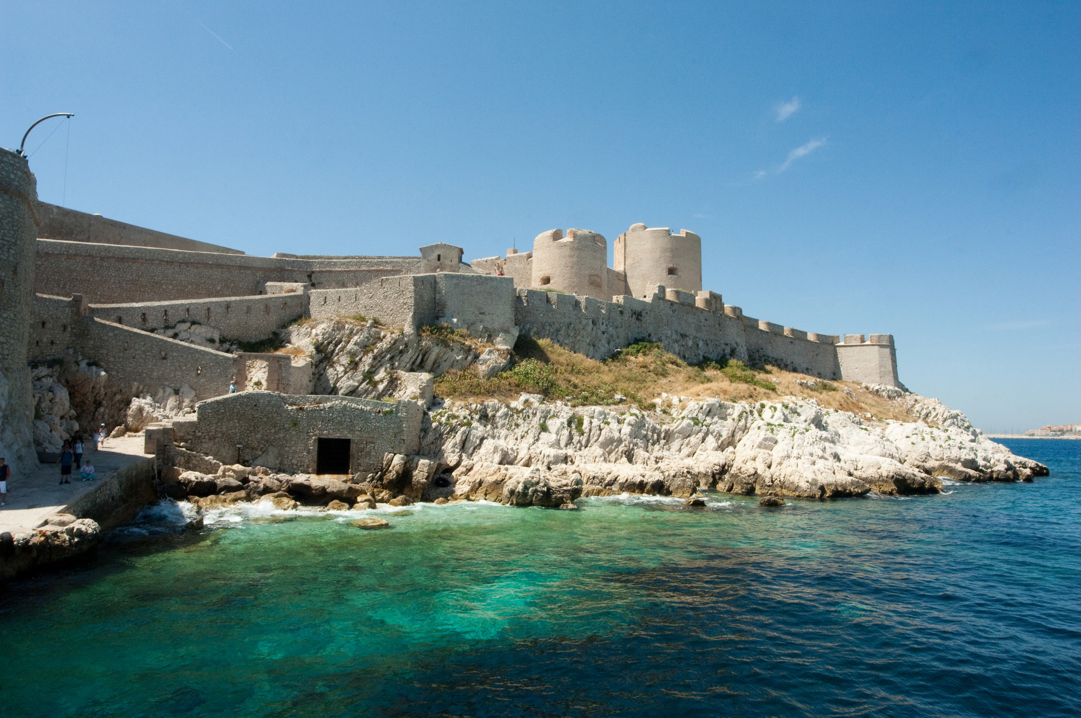 The Chateau D&#x27;if prison on an island just of Marseille, France