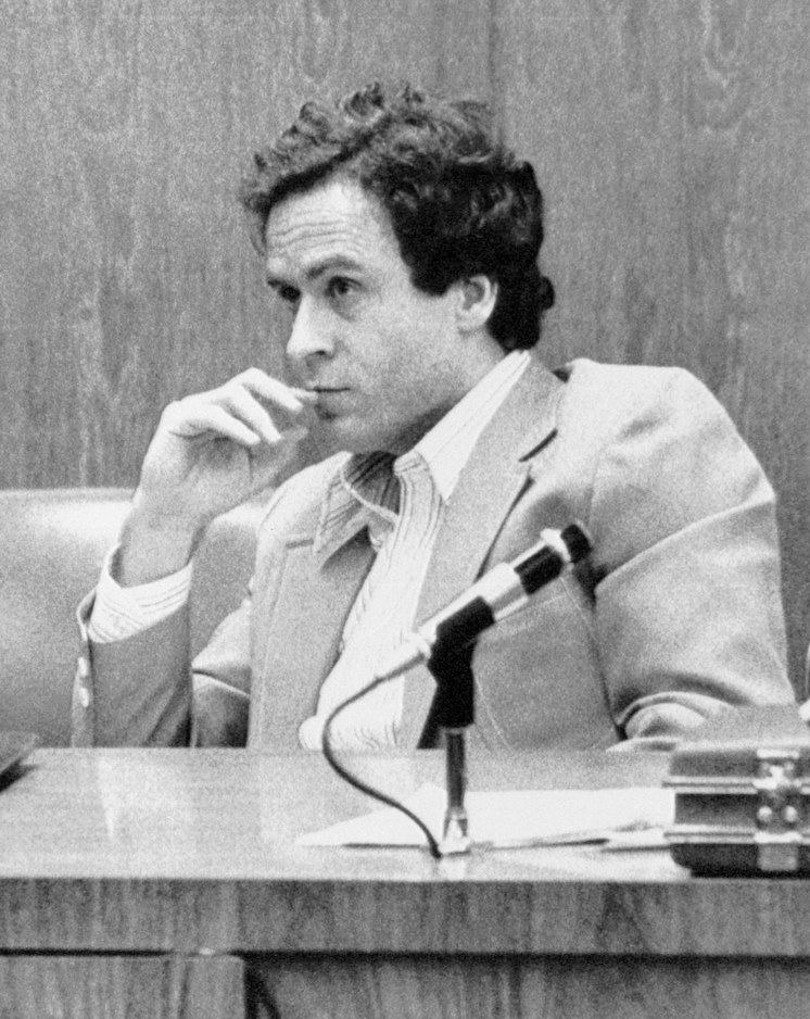 Ted Bundy in a suit during trial
