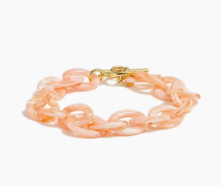 the coral colored bracelet