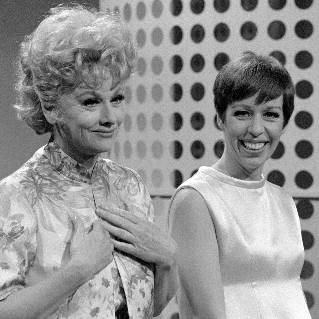 Ball and Burnett on the set of &quot;The Carol Burnett Show&quot; in the late &#x27;60s