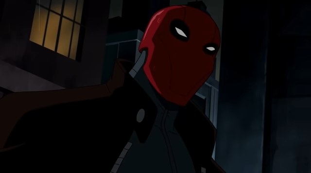 The Red Hood in an alleyway in &quot;Batman: Under the Red Hood&quot;