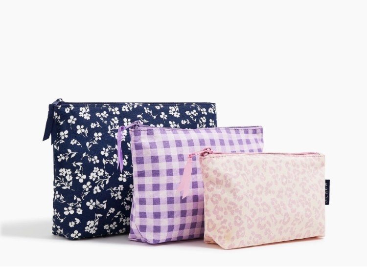 An image of three cotton canvas pouches
