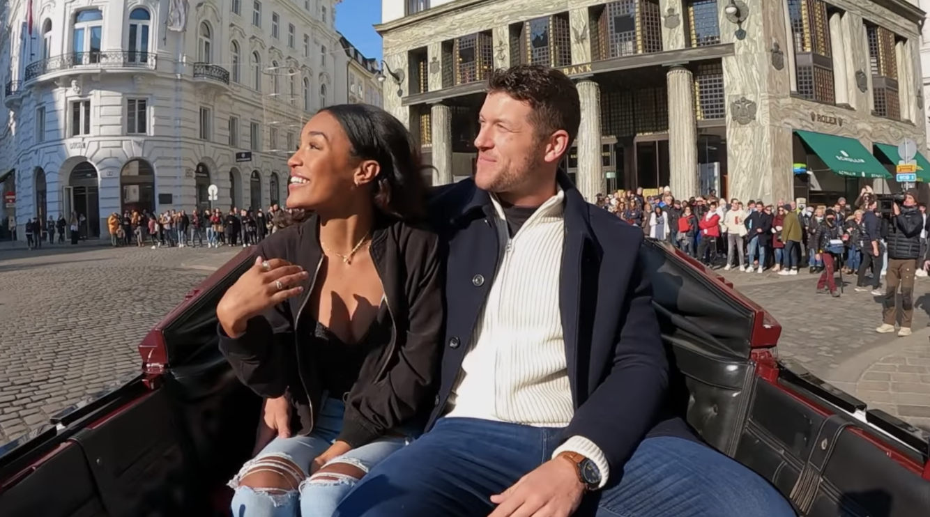 two people on a carriage ride