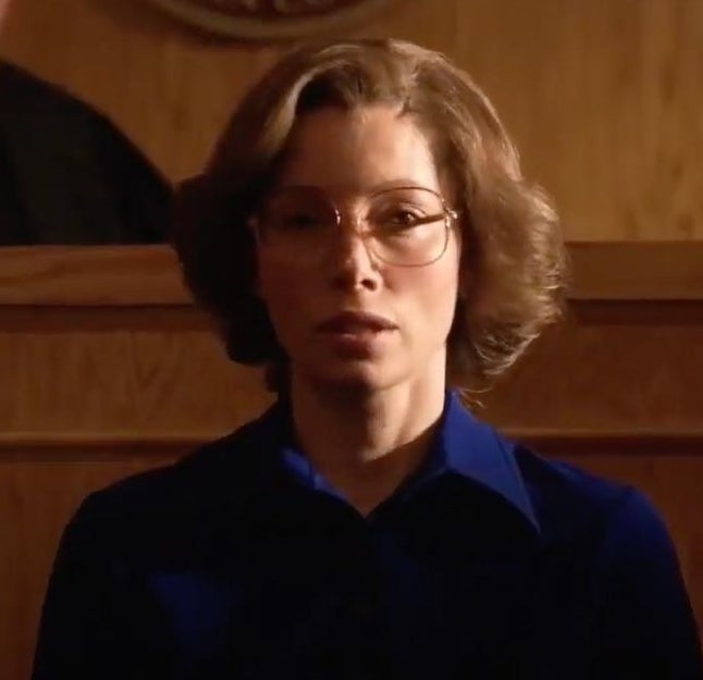 Jessica in the same style as hair and glasses during trial
