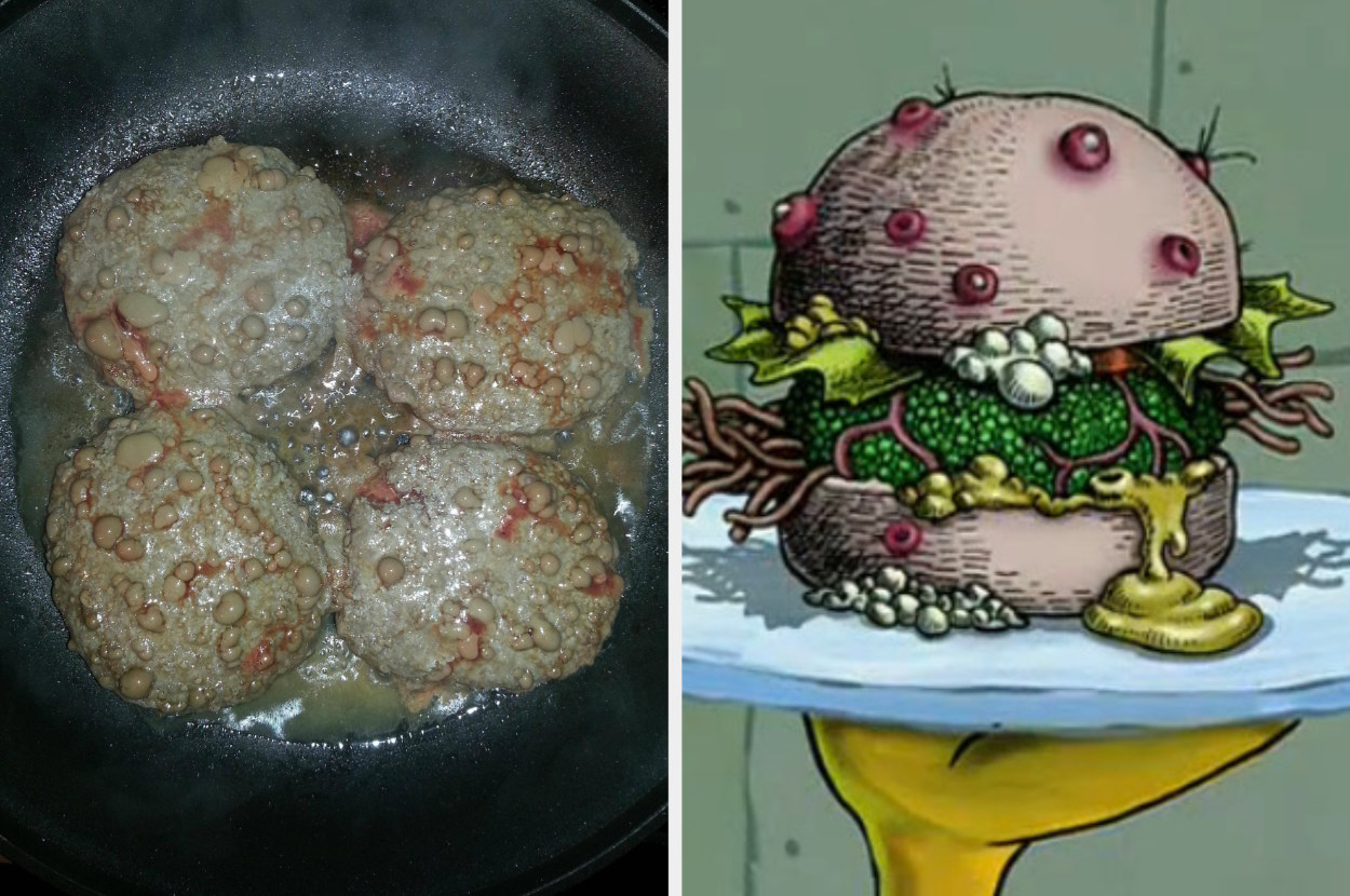 side-by-side pictures of the burgers and the Nasty Patty