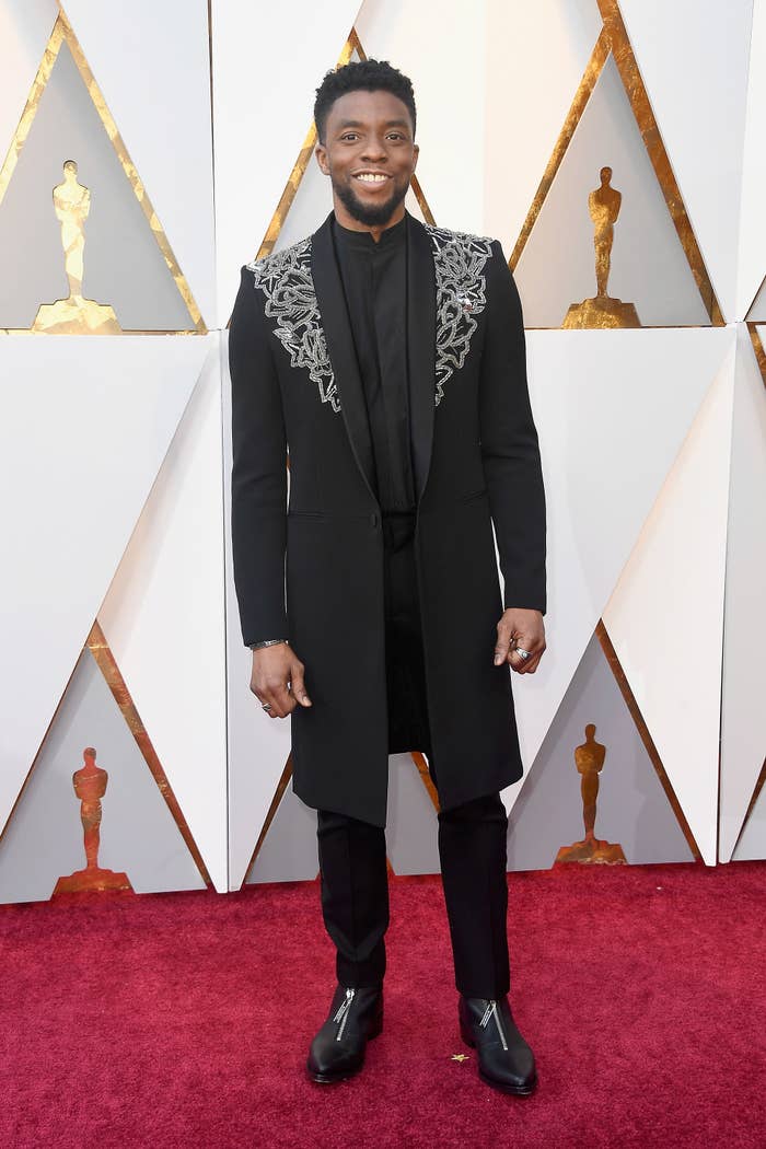 Chadwick wearing the outfit