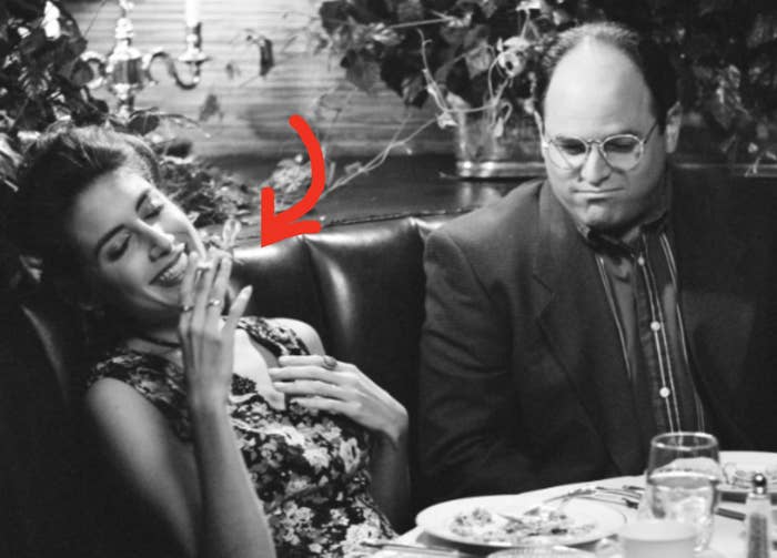 George Costanza on a date with a woman who smokes in &quot;Seinfeld.&quot;