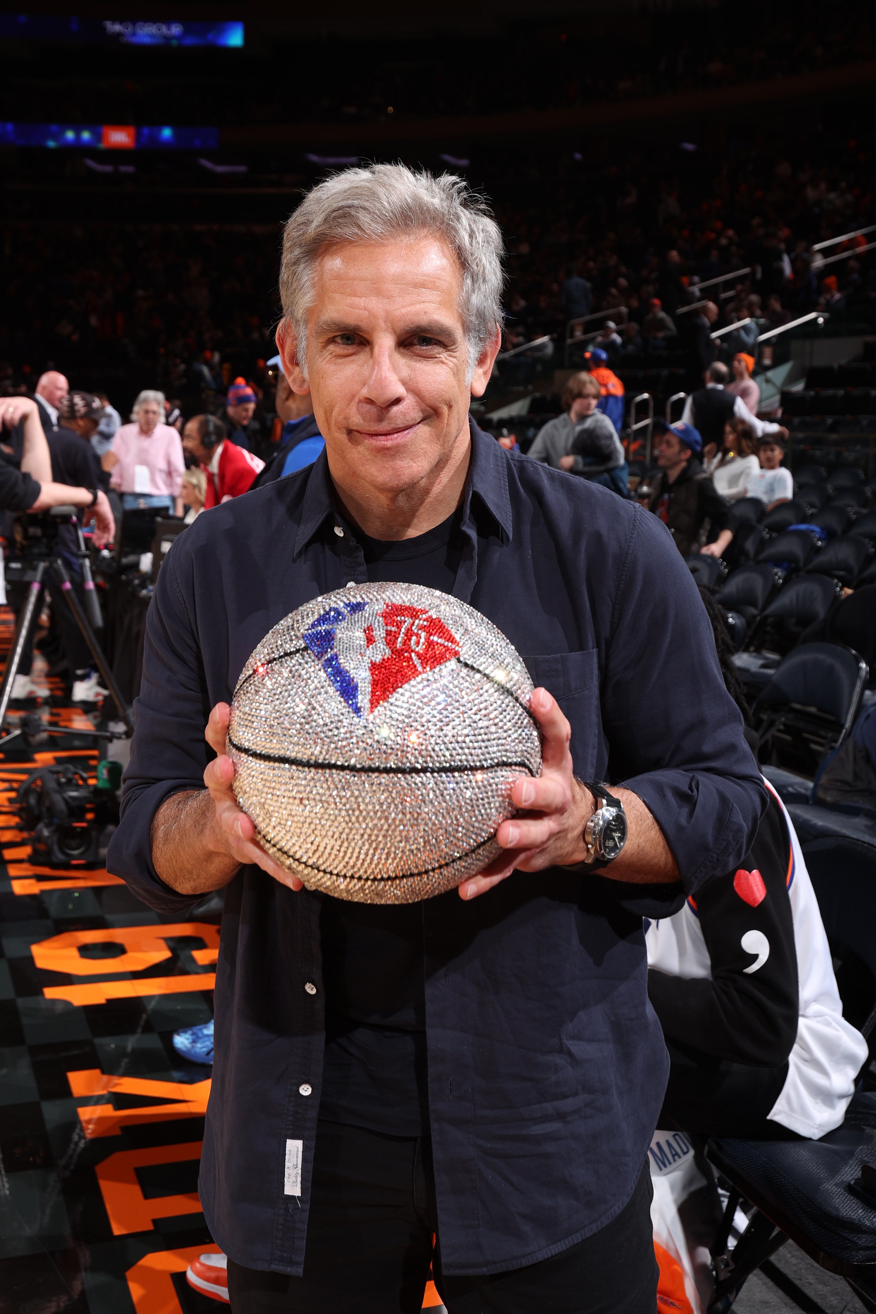 Ben Stiller attends the game between the Brooklyn Nets and the New York Knicks