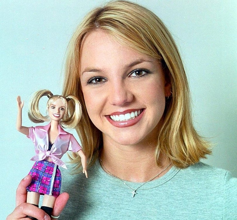 Britney Spears holding her doll.