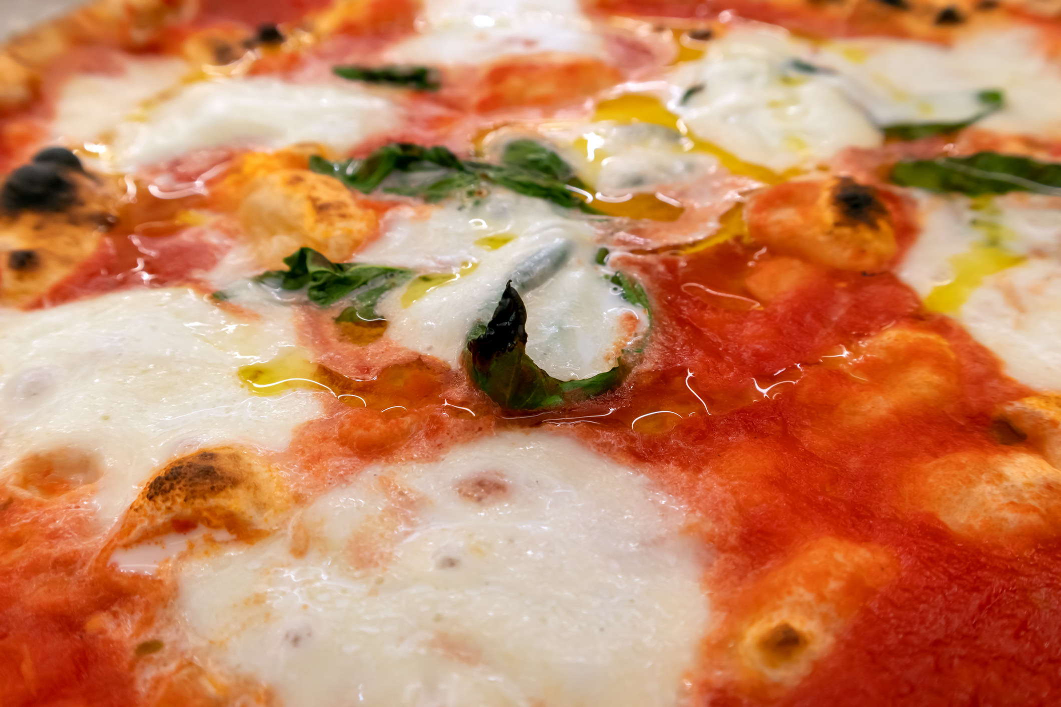 Close-Up Of Classic Pizza Margherita.