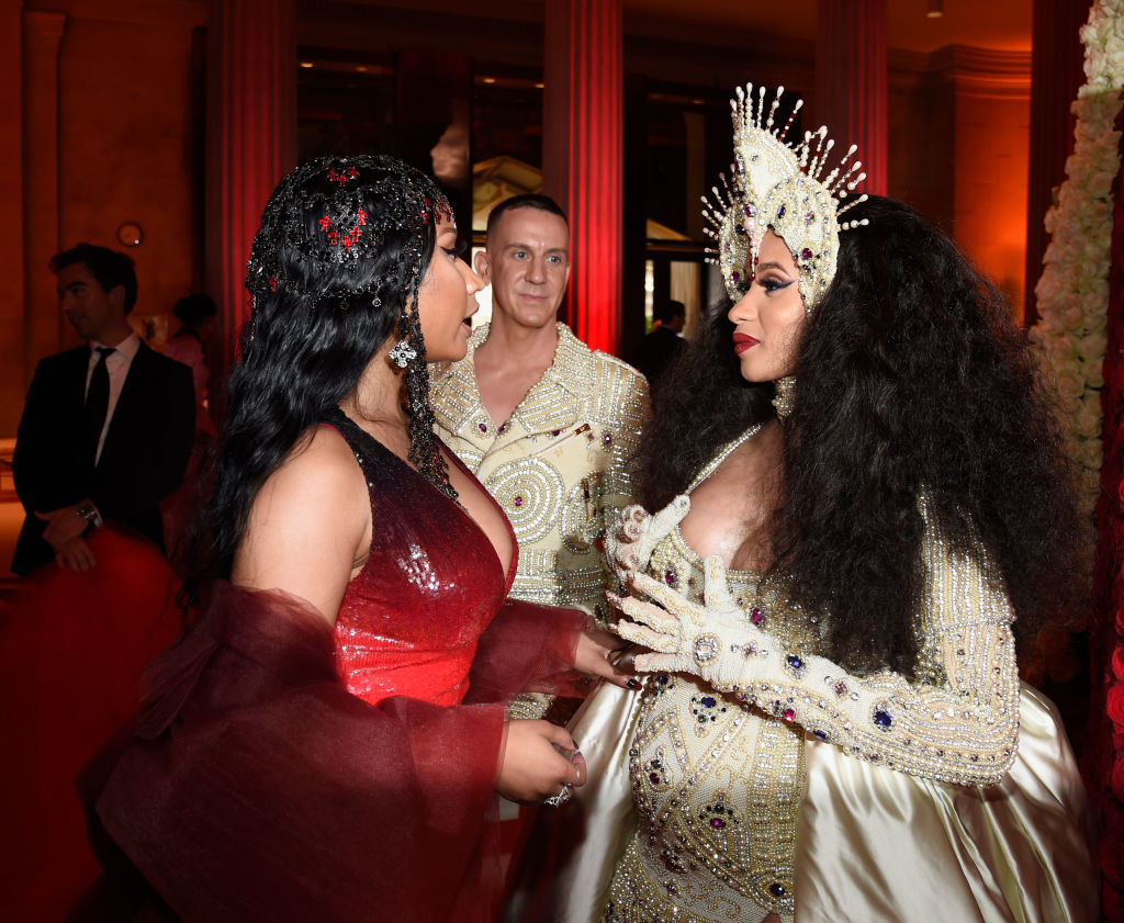 Minaj and Cardi B at the Met Gala in 2018