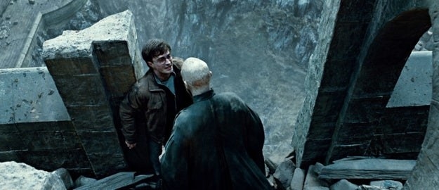 harry potter being cornered by Voldemort