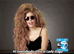 in a news interview, Lady Gaga introduces herself