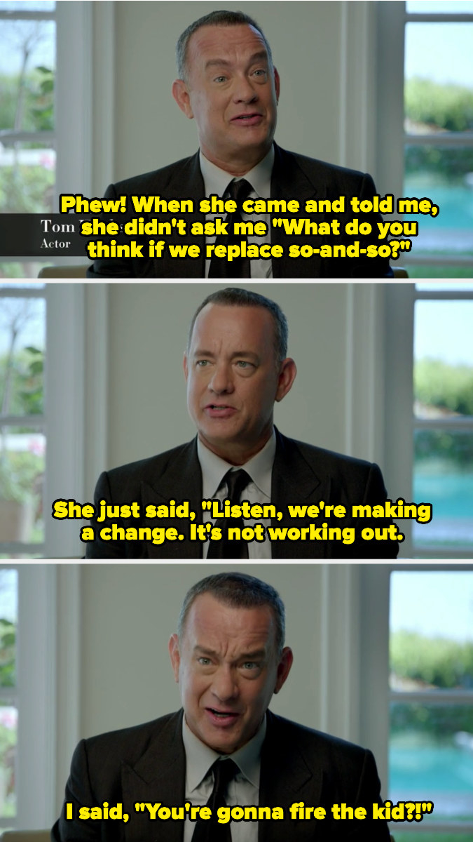 Tom Hanks in an interview saying that he asked Nora, &quot;You&#x27;re gonna fire the kid?&quot;