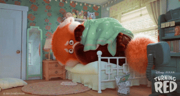 giant red panda breaks bed