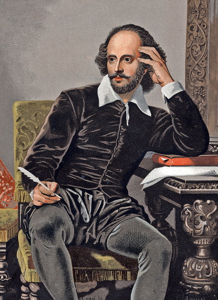 painting of Shakespeare at his writing desk