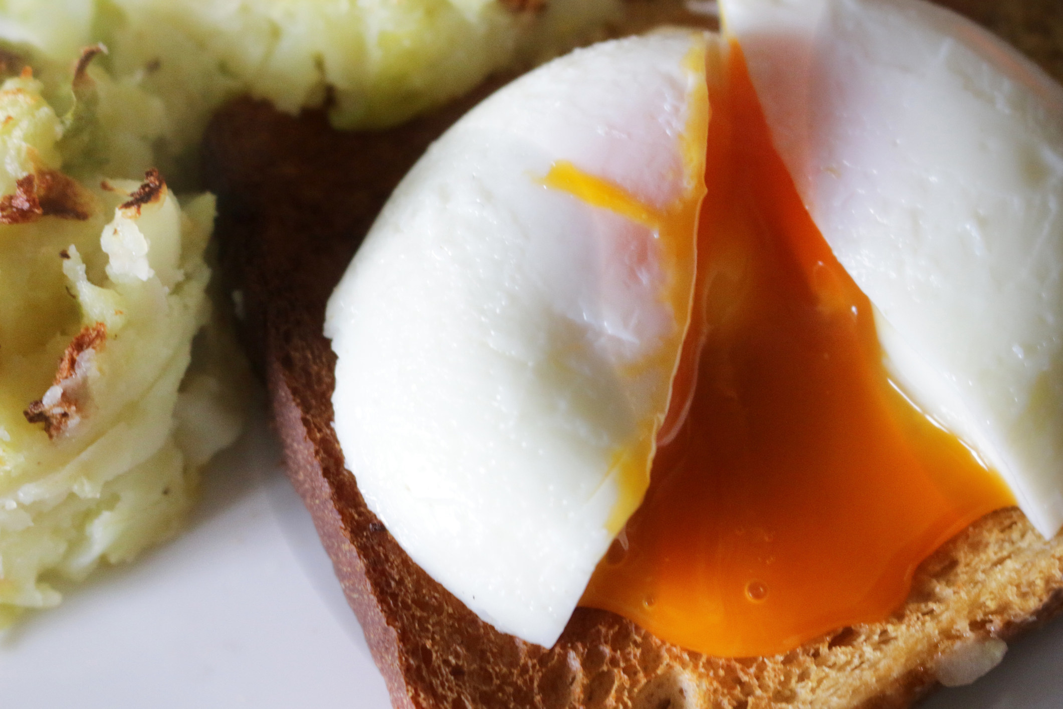 A soft-boiled egg on toast