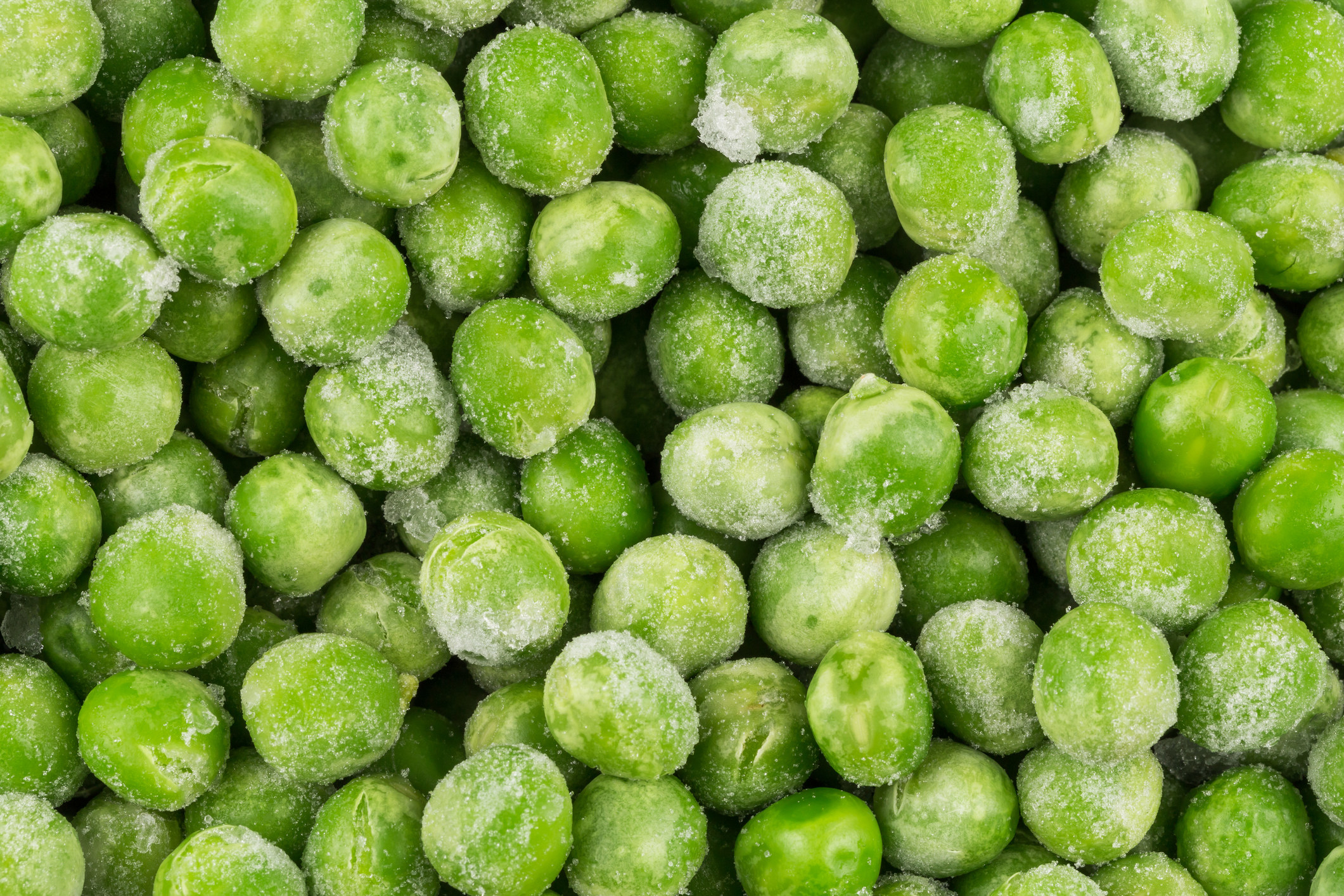 Frozen peas packed together
