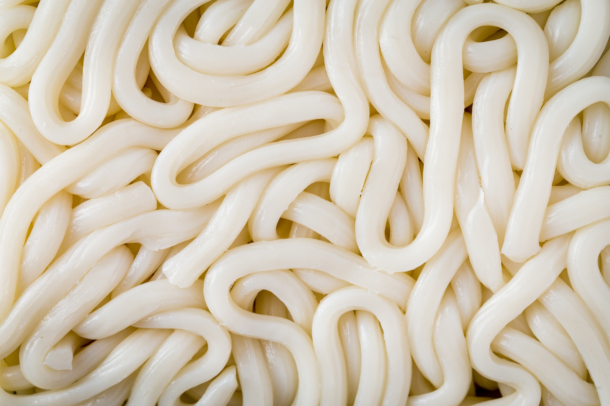 Squiggly-looking noodles packed together