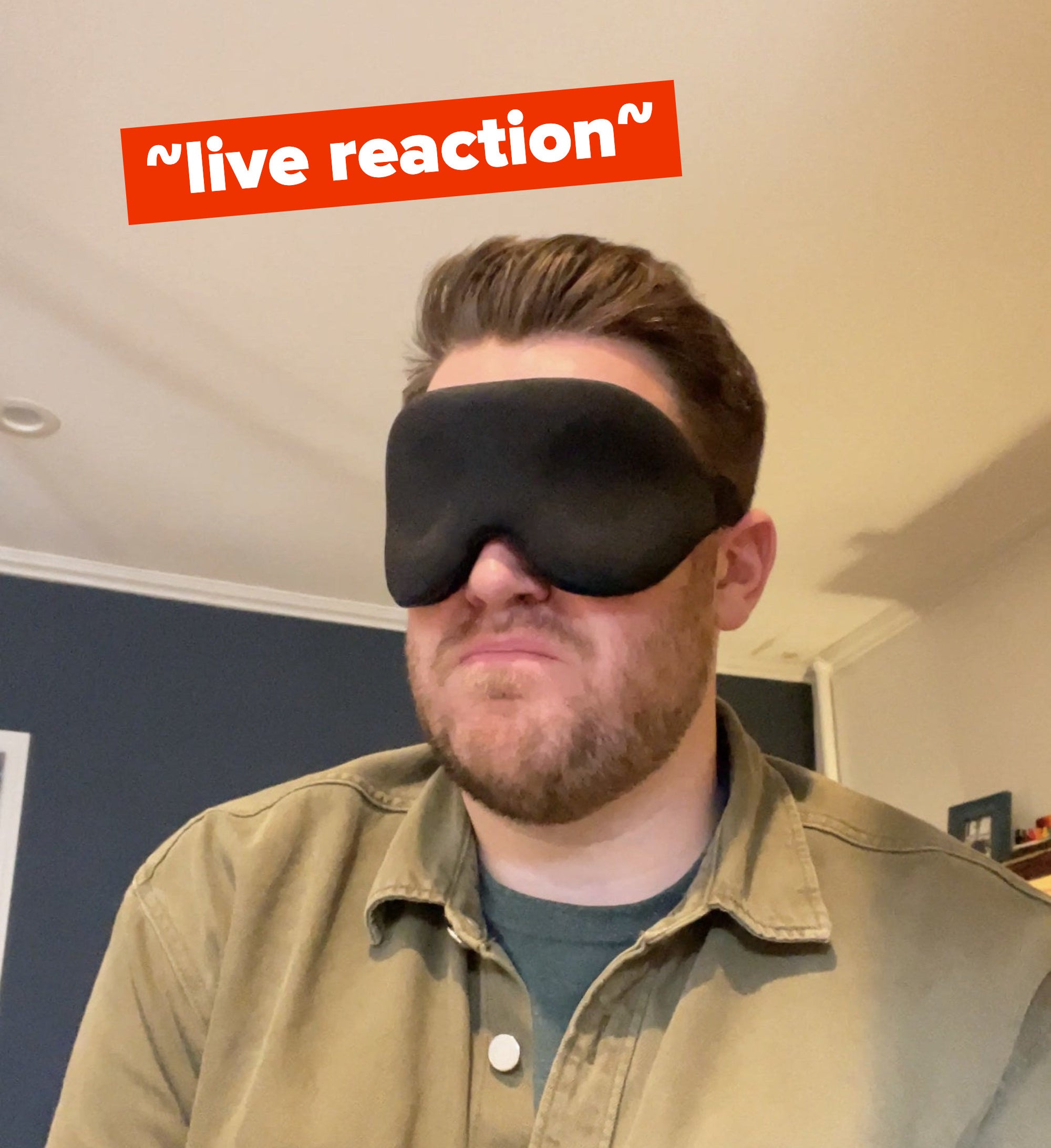 The writer looking grossed out, with a caption that says &quot;live reaction&quot;