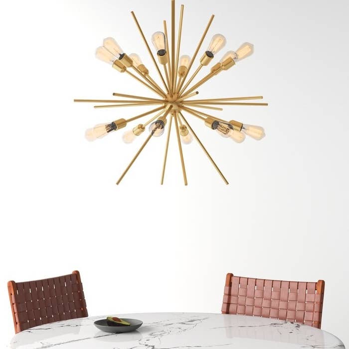 the dimmable gold tone modern satellite chandelier