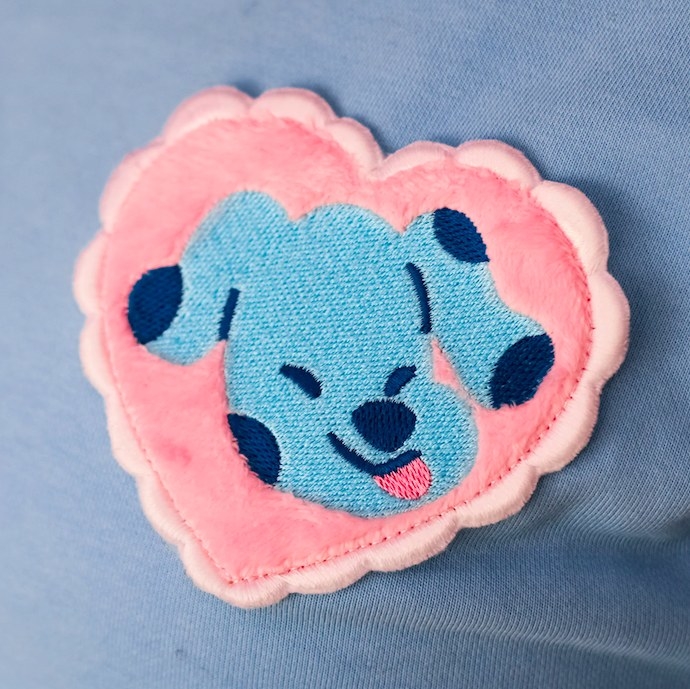 patch of blue&#x27;s face in a pink heart