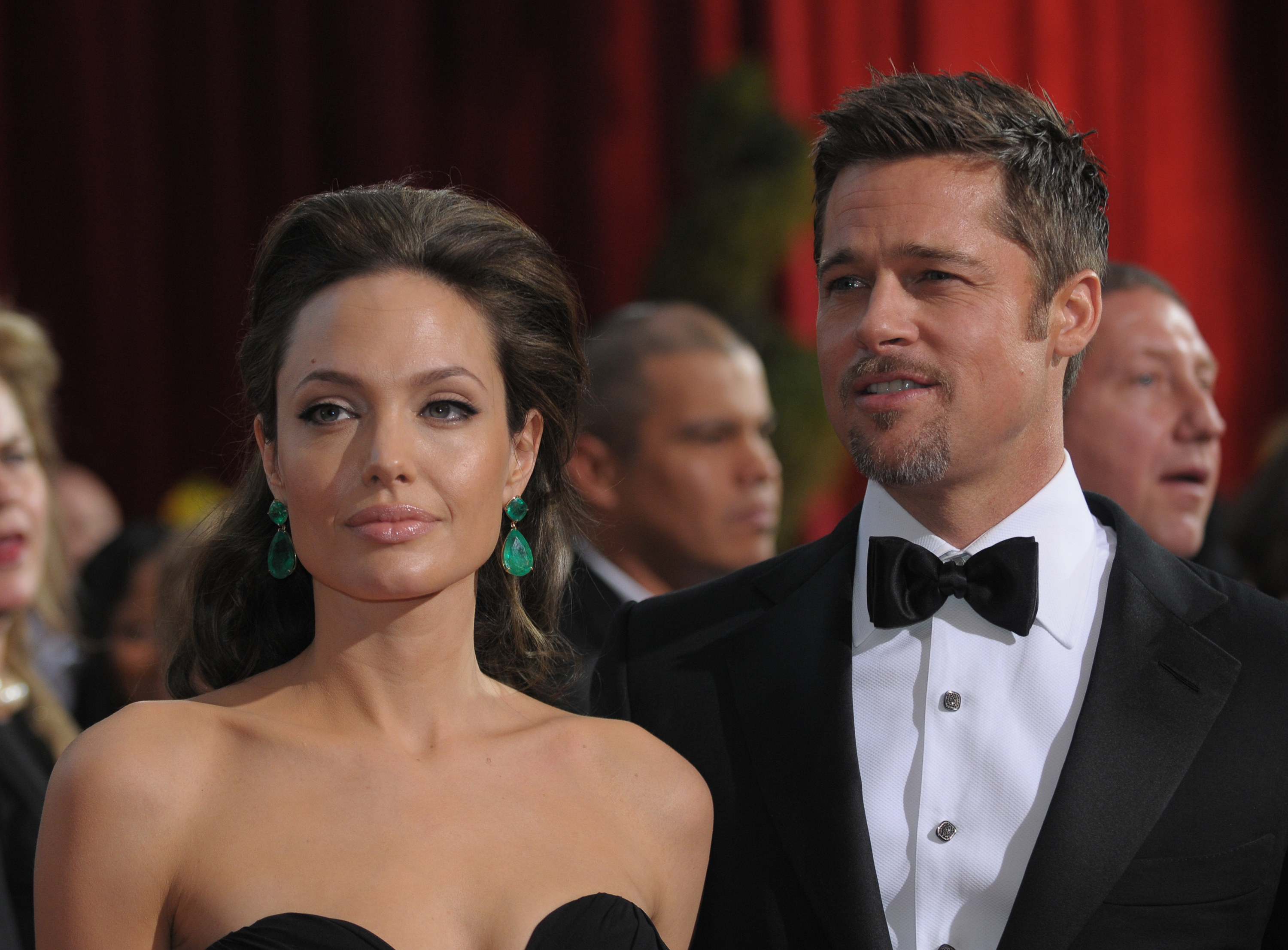 Angelina Jolie and Brad Pitt at an award show in 2009