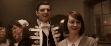 Daisy and Andrew toasting a drink in &quot;Downton Abbey&quot;