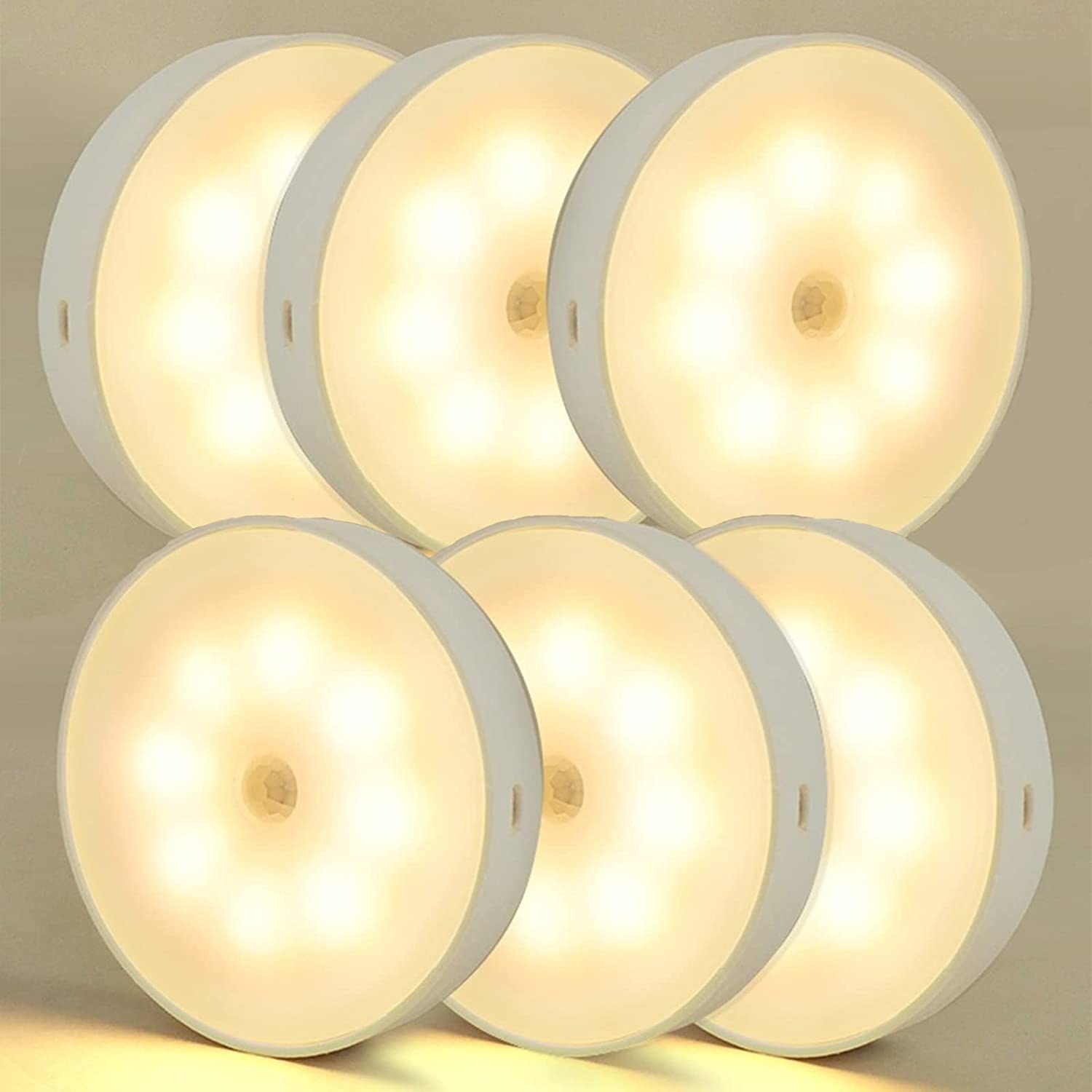 seis luces LED con sensor de movimiento