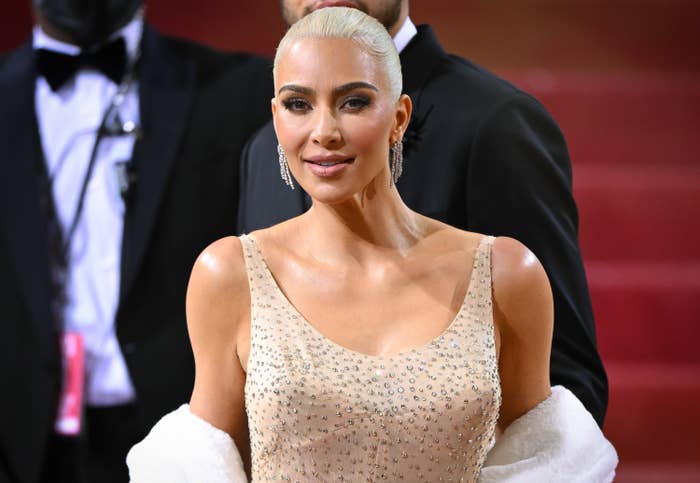 Kim Kardashian wearing Marilyn Monroe&#x27;s dress at the 2022 Met Gala