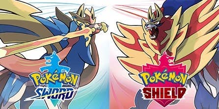 A blue dog holding a sword, and a red dog with a shield for a head.
