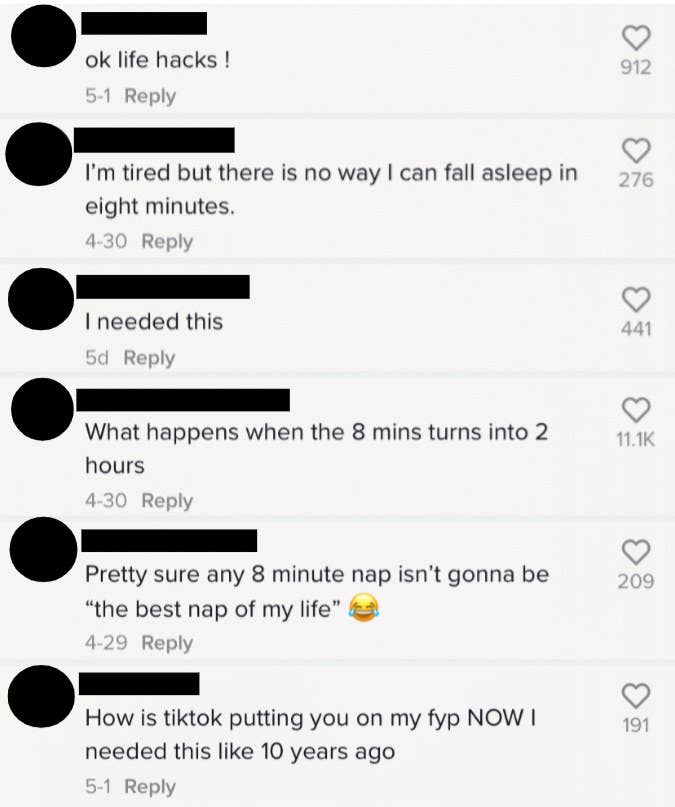 Screengrabs of the comment section of a TikTok by user getaheadwithnick