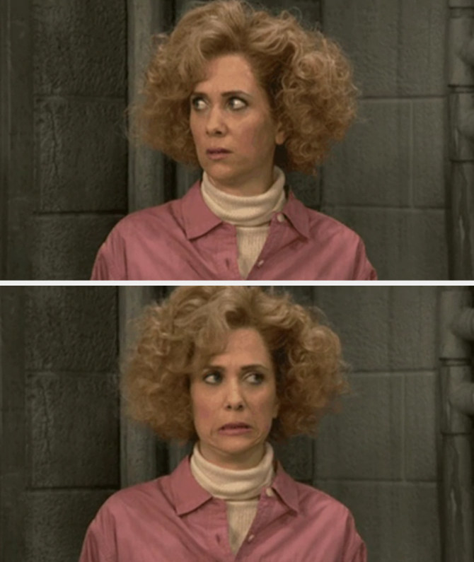 Kristen Wiig making a &quot;yikes&quot; face