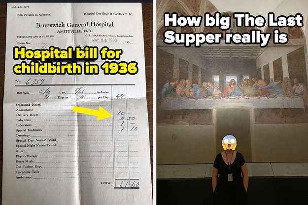 hospital bill from 1936 and the true size of the last supper