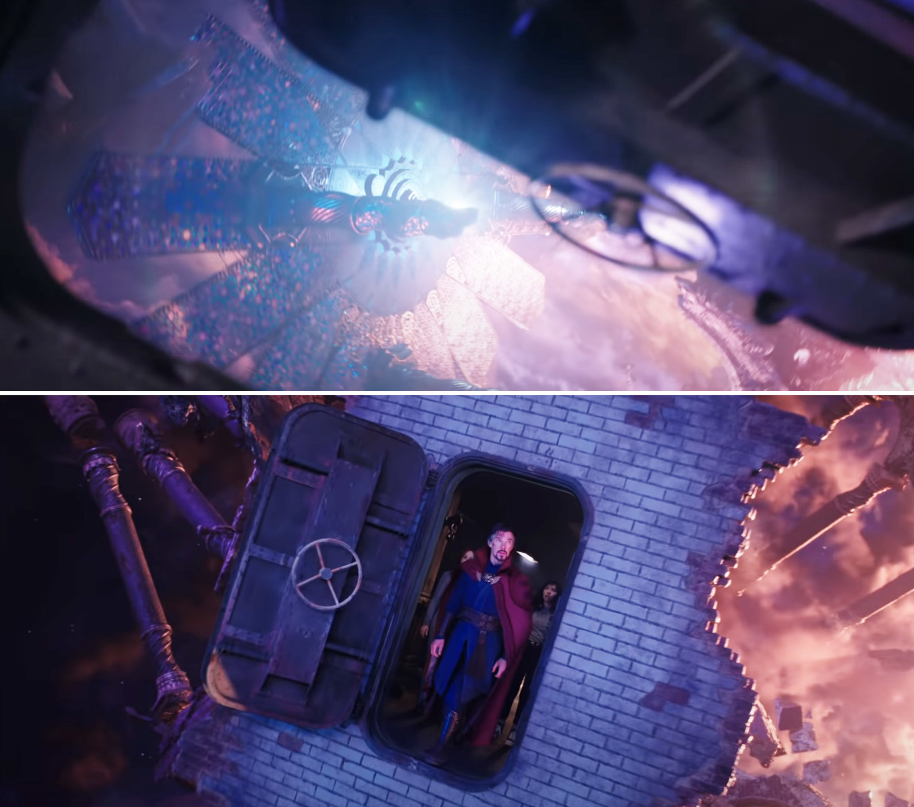 The space where the Book of Vishanti is; Doctor Strange opening a door to it