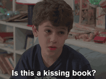 The Grandson worries that his Grandfather is reading him a &#x27;kissing book&#x27;