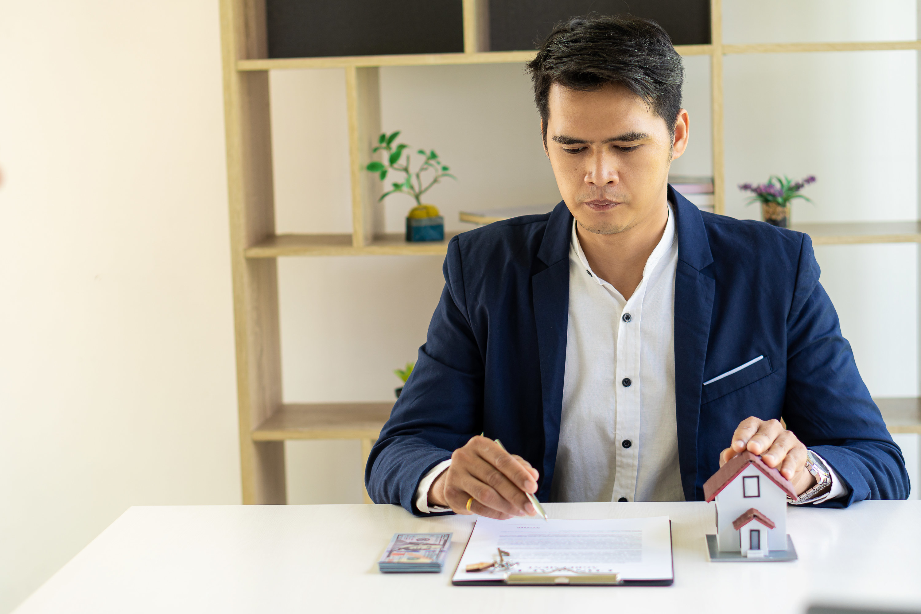 realtor looking at documents