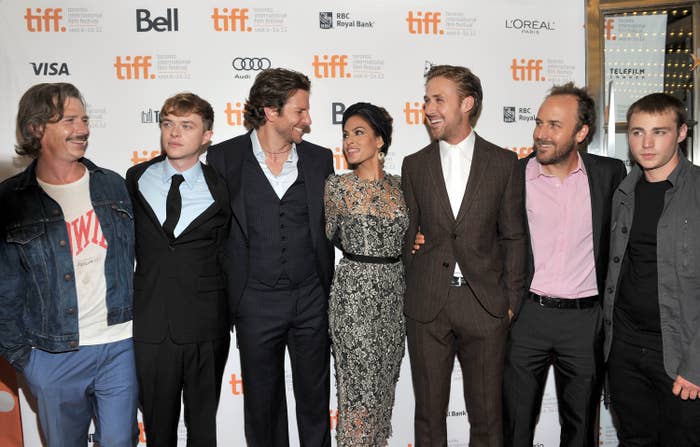 The cast of &quot;The Place Beyond the Pines&quot; stand with their arms around each other