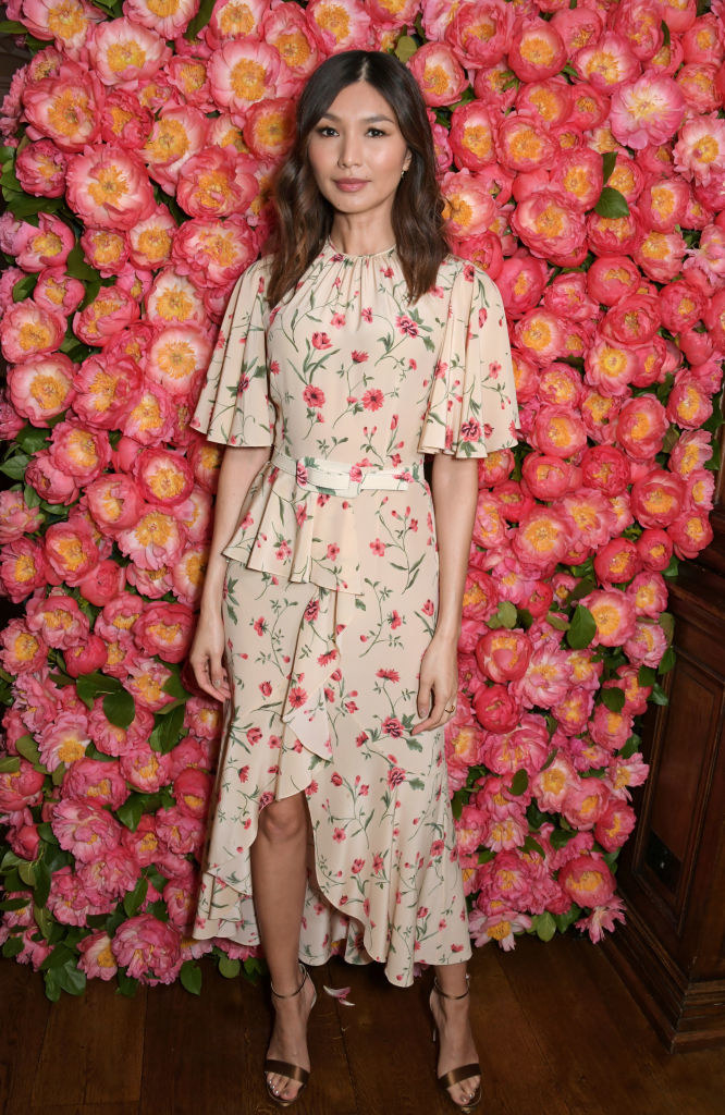 Gemma wearing a floral dress