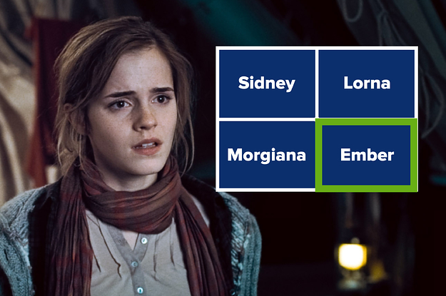 hermione with the names sidney lorna morgiana and ember next to her