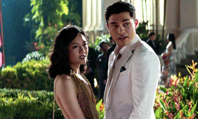 Constance Wu and Henry Golding as Rachel and Nick in &quot;Crazy Rich Asians&quot;